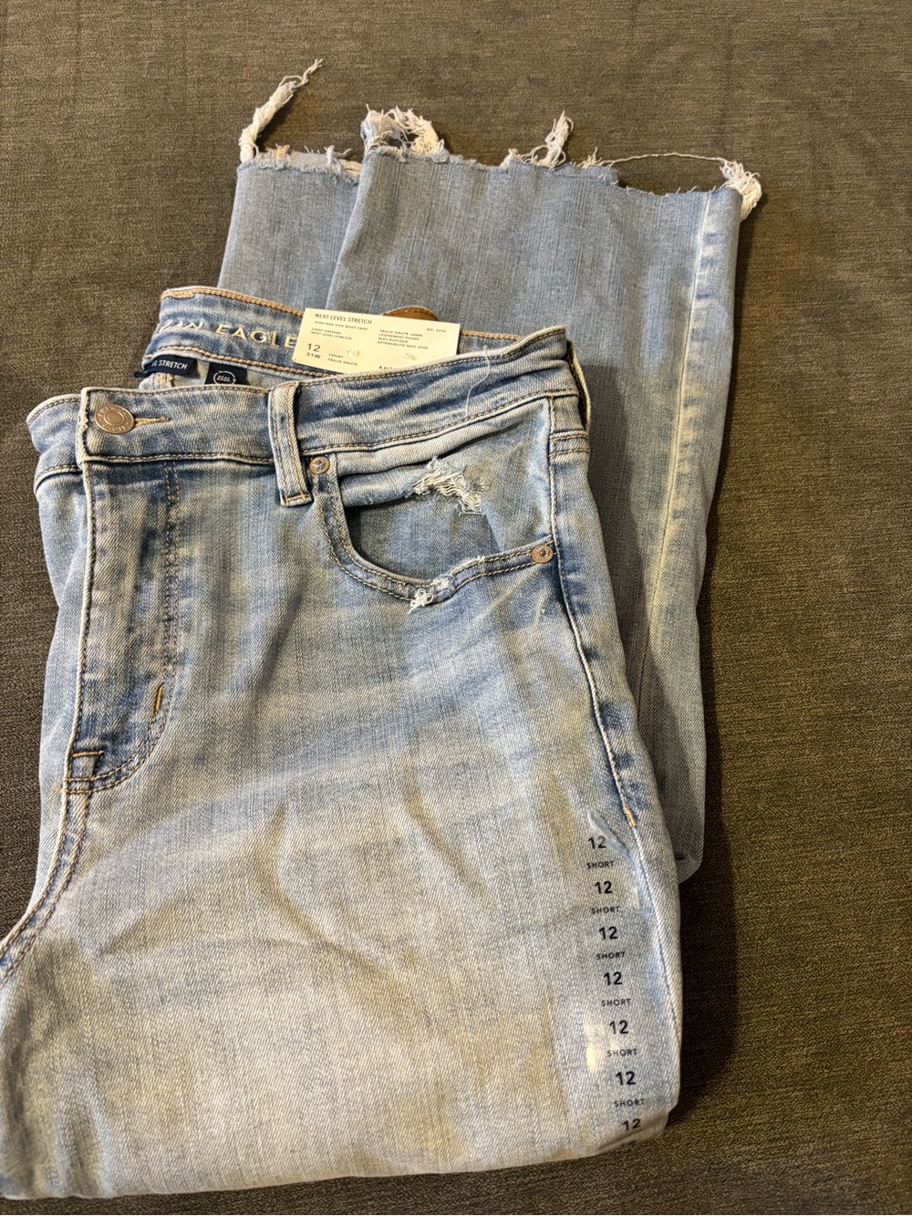 American Eagle Outfitters Light Blue Distressed Ankle Jeans